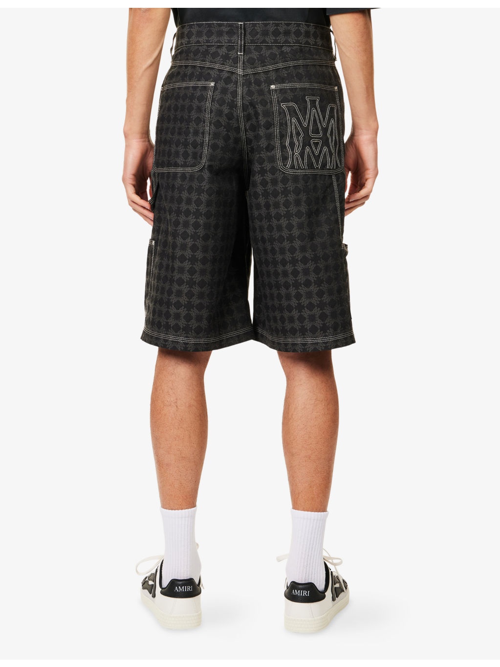 Ma Quad Work Monogram-Print Cotton And Linen Shorts - 4