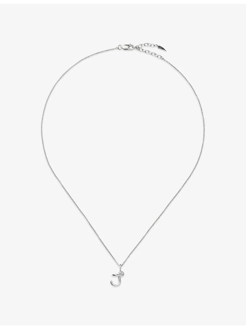 Curly Molten Mini Initial J Silver-Plated Sterling-Silver Necklace - 1
