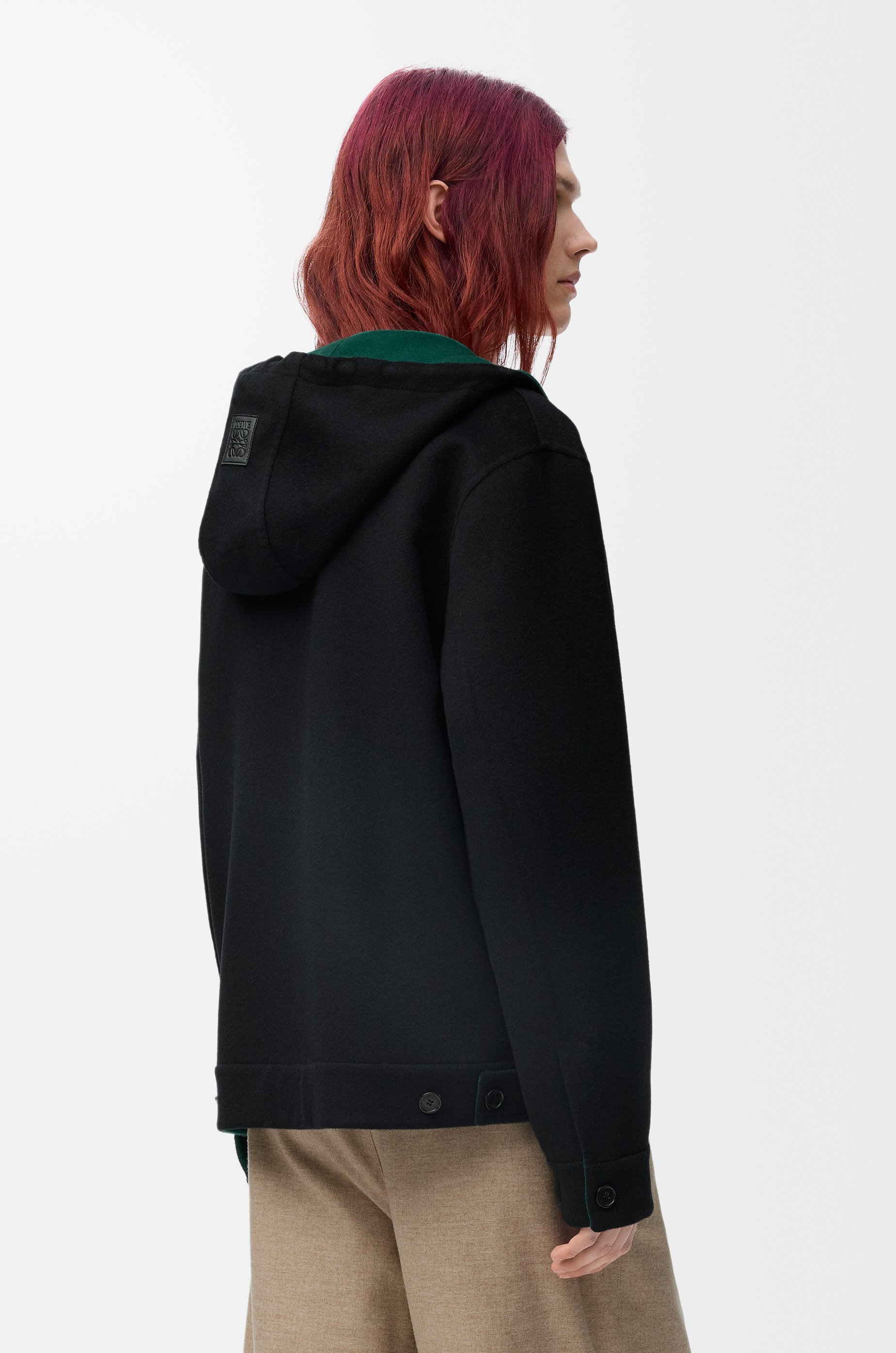 Hooded jacket in wool and cashmere - 4