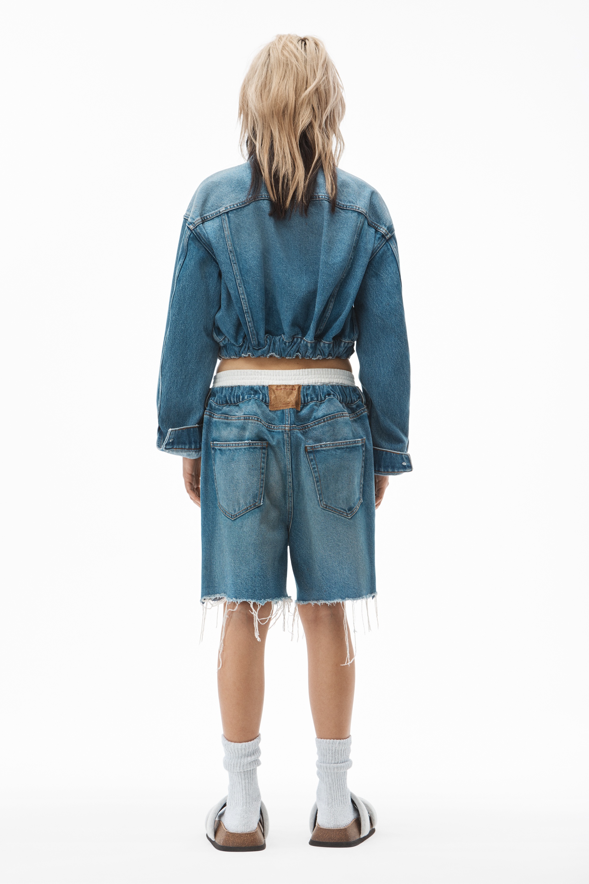 RUCHED WAIST JACKET IN DENIM - 5