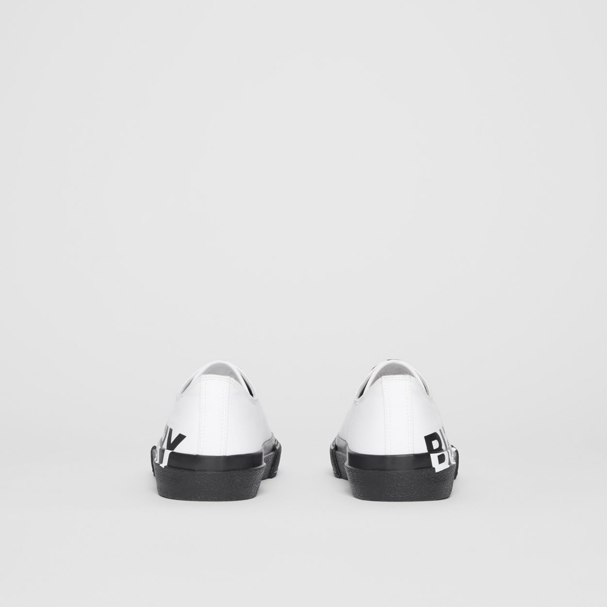Logo Print Two-tone Cotton Gabardine Sneakers - 3
