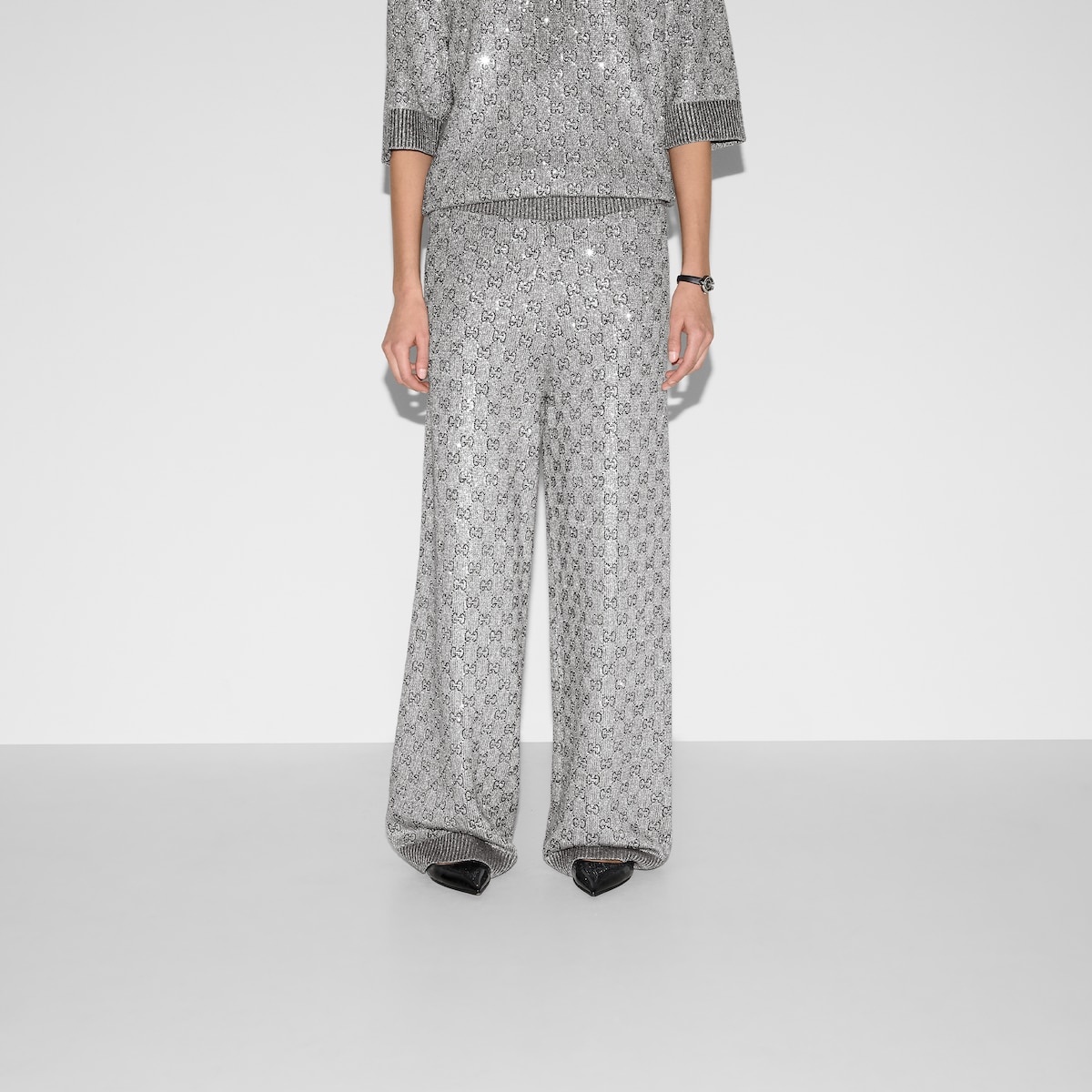 Embroidered wool and cashmere pant - 3
