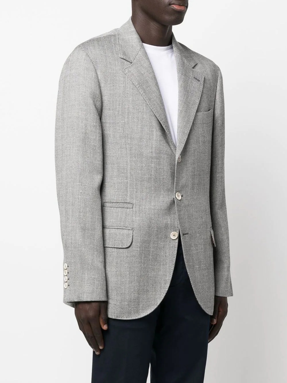 herringbone wool blazer - 3