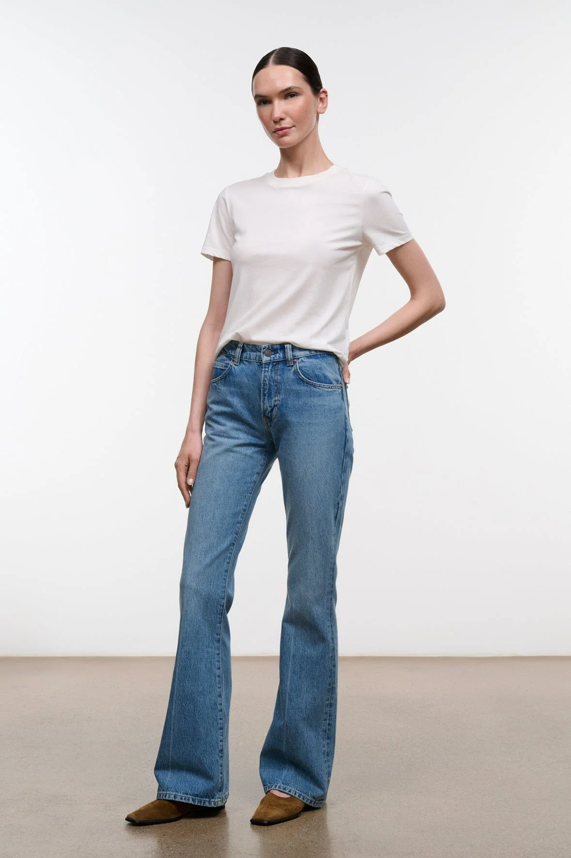 STAUD FRANKY FLARE JEAN ARCHIVE CREASE - 1