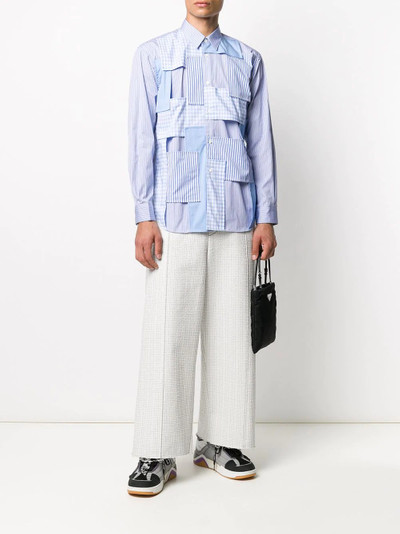 Comme des Garçons SHIRT striped patchwork print shirt outlook