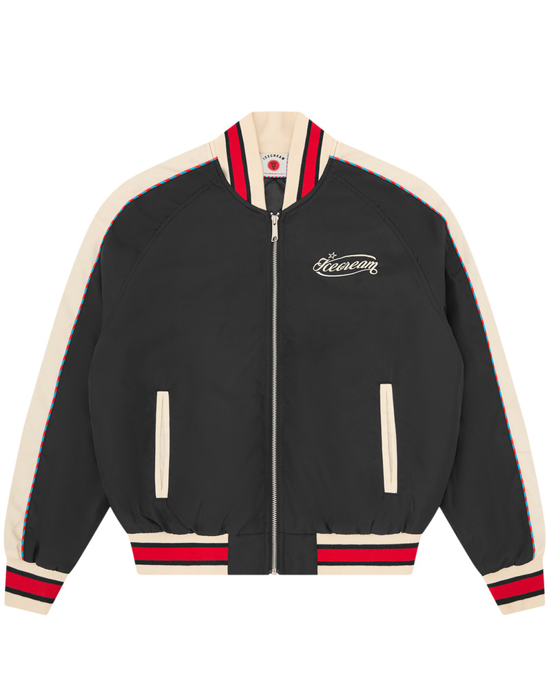 RUNNING DOG SATIN BOMBER JACKET 1