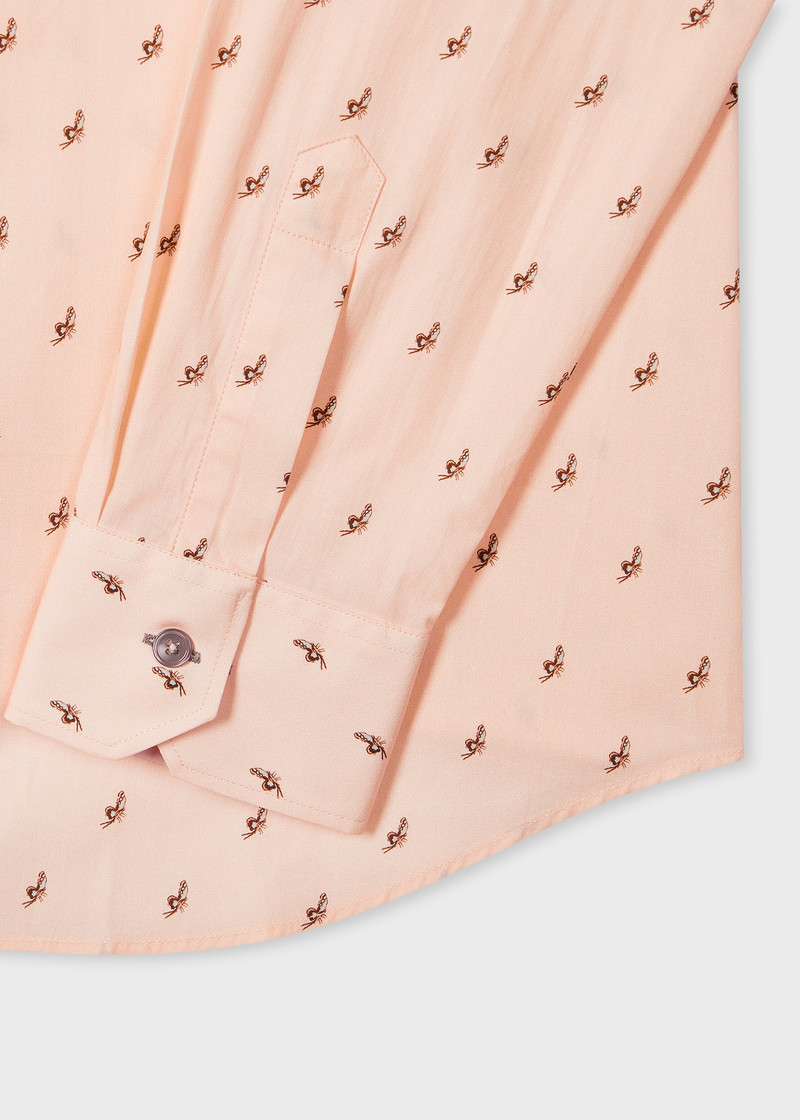 Paul Smith Tailored-Fit Pink 'Butterfly' Print Shirt outlook