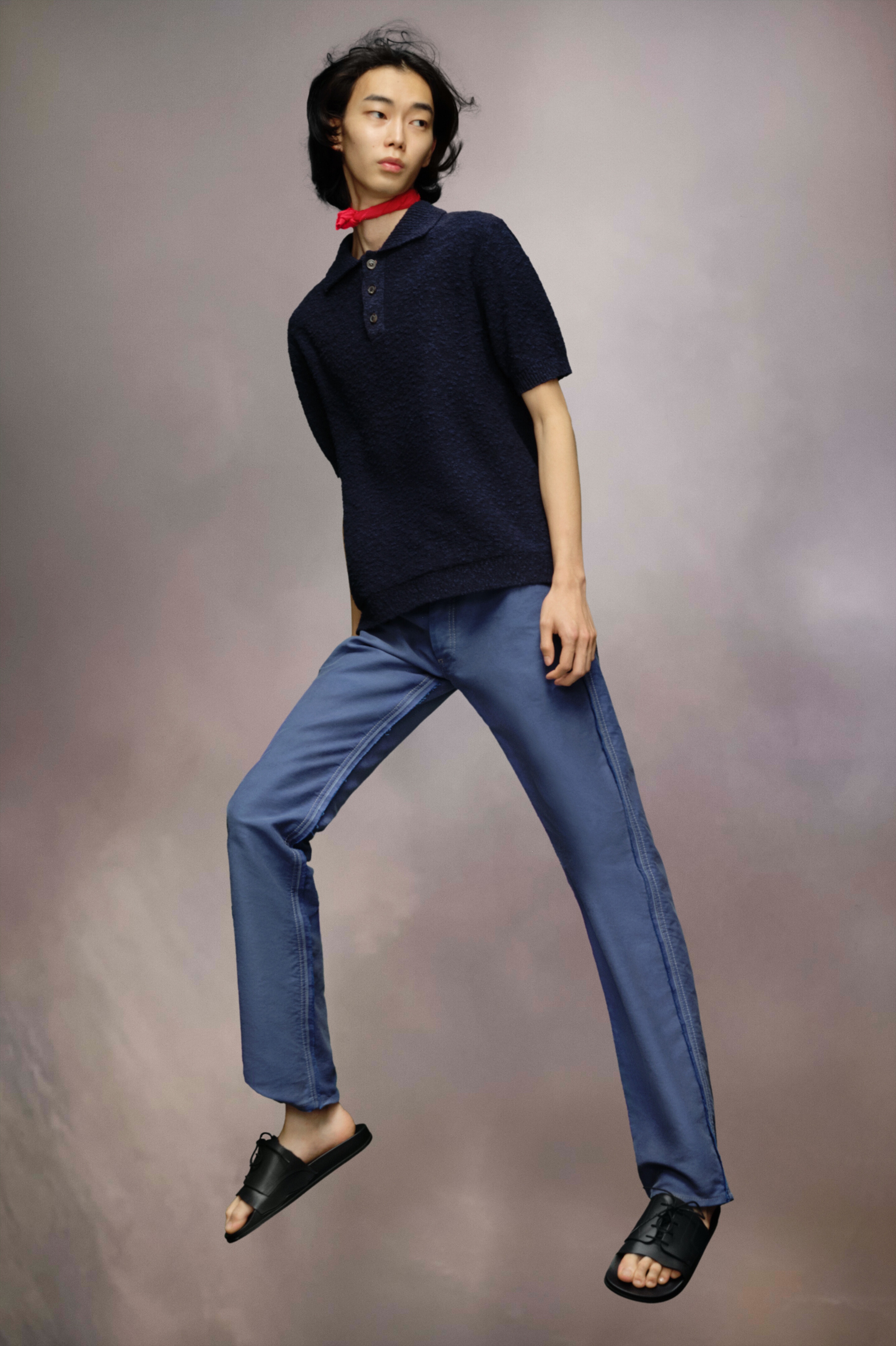 Nostalgic boucle knit polo shirt - 3