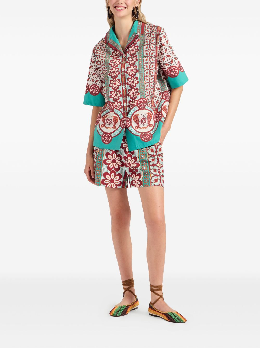 floral-print shorts - 2