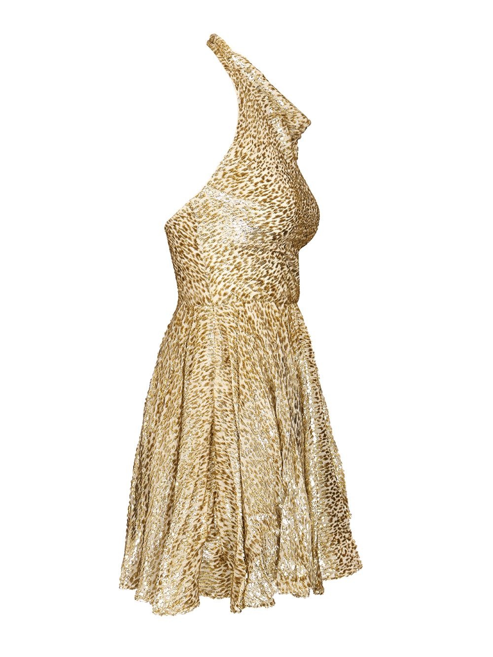 Gold Fil Coup� Mini Dress Dresses Gold - 3