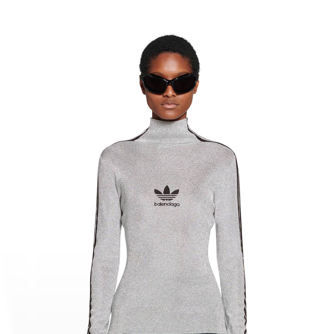 限定♪【国内発送★adidas×BALENCIAGA】ATHLETIC モックネック Balenciaga x adidas Athletic Mock Neck Silver - FW22 - US