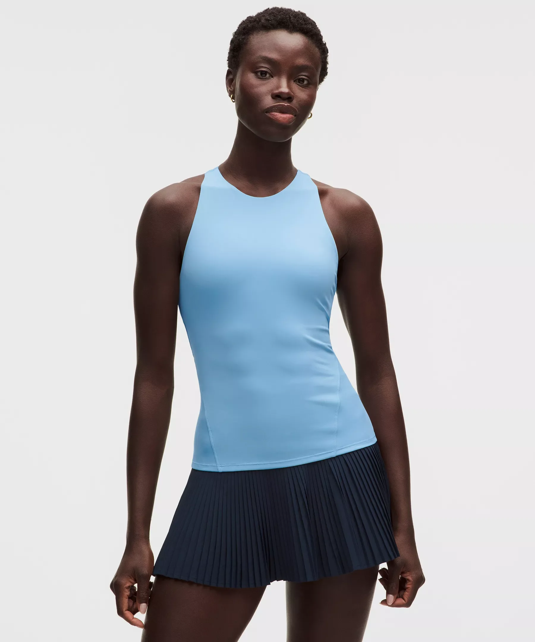 Racerback High-Neck Tennis Tank Top *B/C Cup - 1