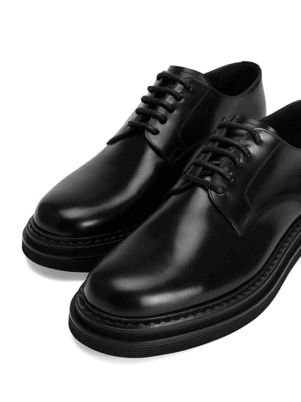 brushed lace-up derby shoes - 3