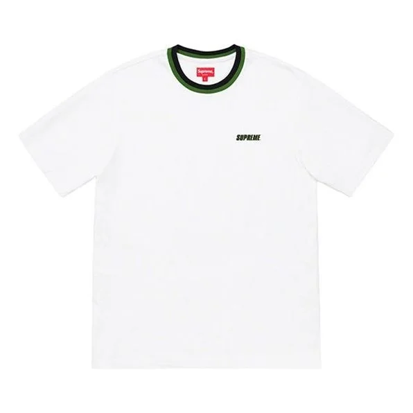 Supreme SS19 Split Rib S/S Top Round Neck Segmentation Two Color Short Sleeve Unisex White SUP-SS19- - 1
