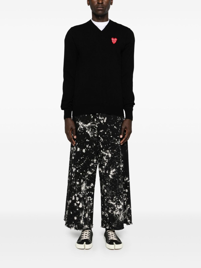 Comme des Garçons PLAY heart-patch wool jumper outlook