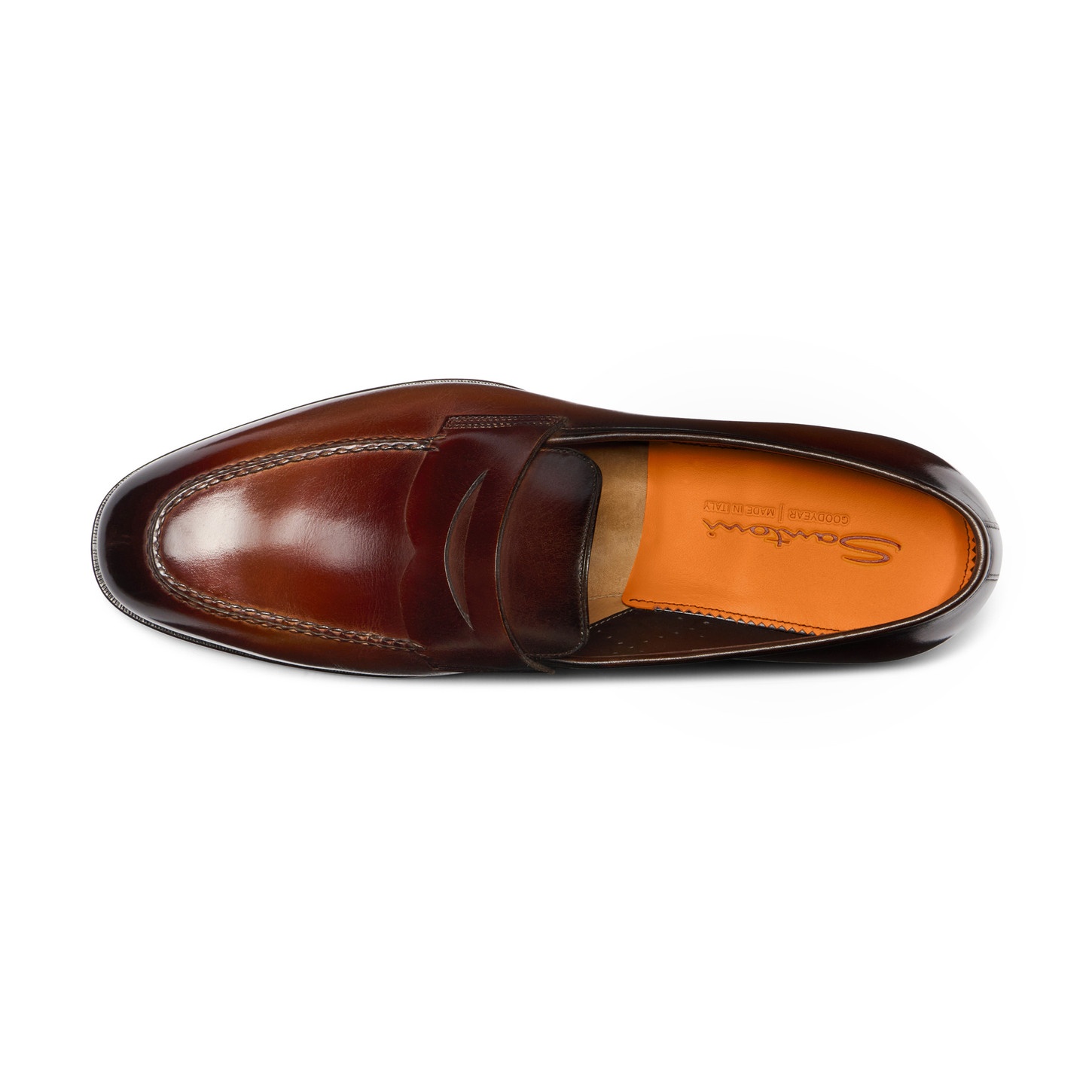 Men's dark brown leather penny loafer - 5