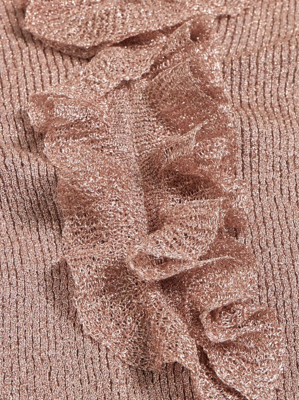 lurex-detail ruffled blouse - 4