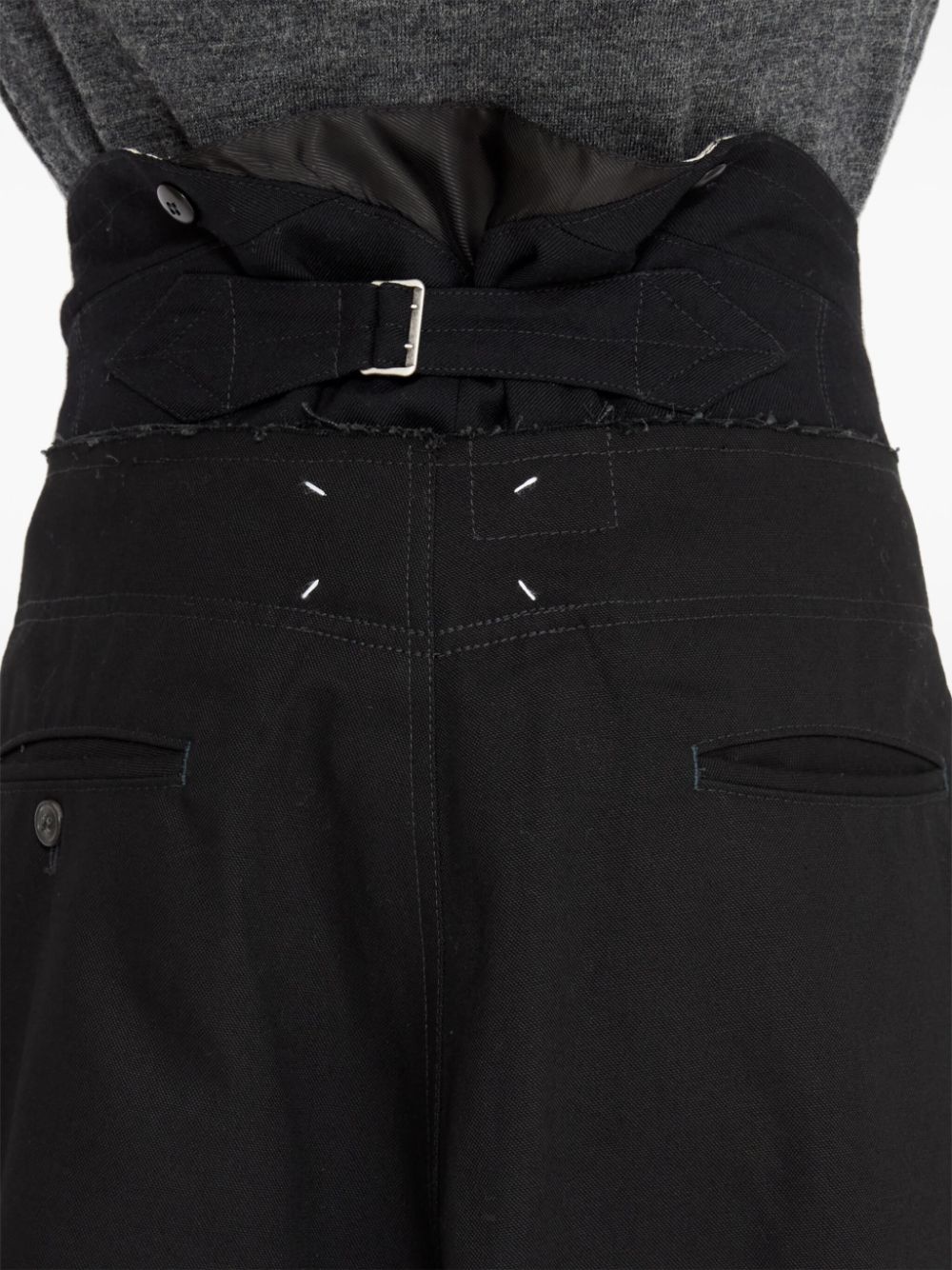 raw-edge drop-crotch shorts - 7