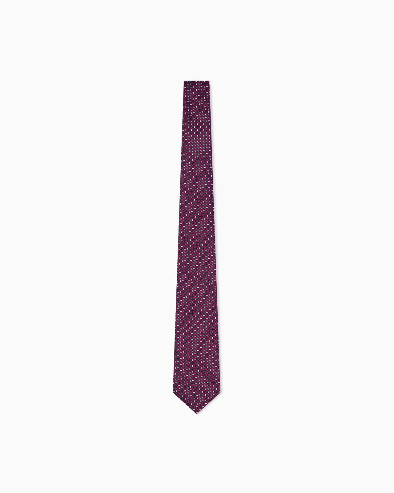 SILK TIE WITH SMALL DIAMOND GEOMETRIC PATTERN - 1