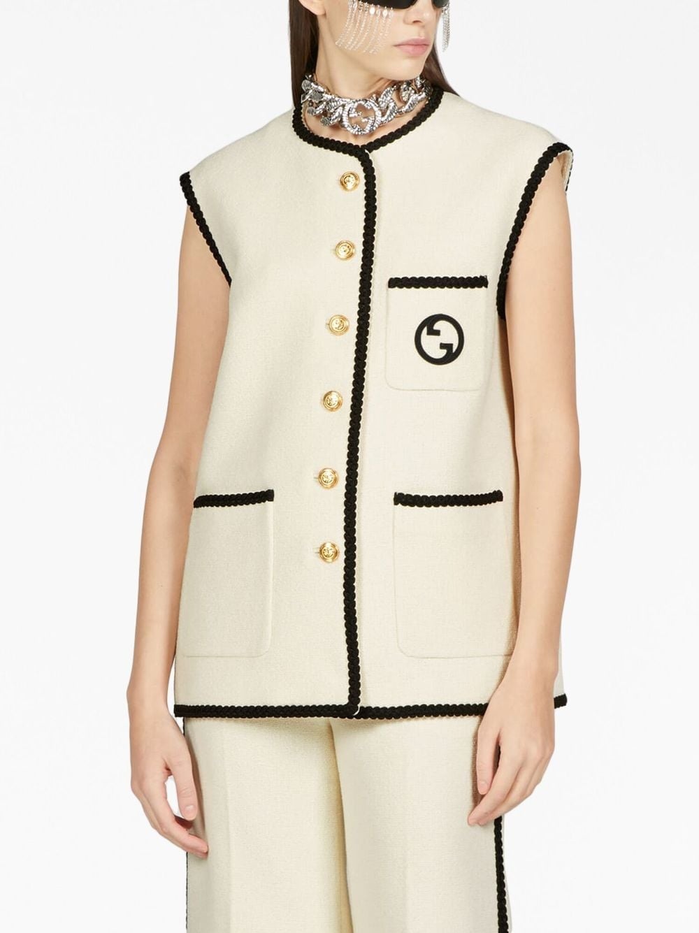 Interlocking G tweed gilet - 4