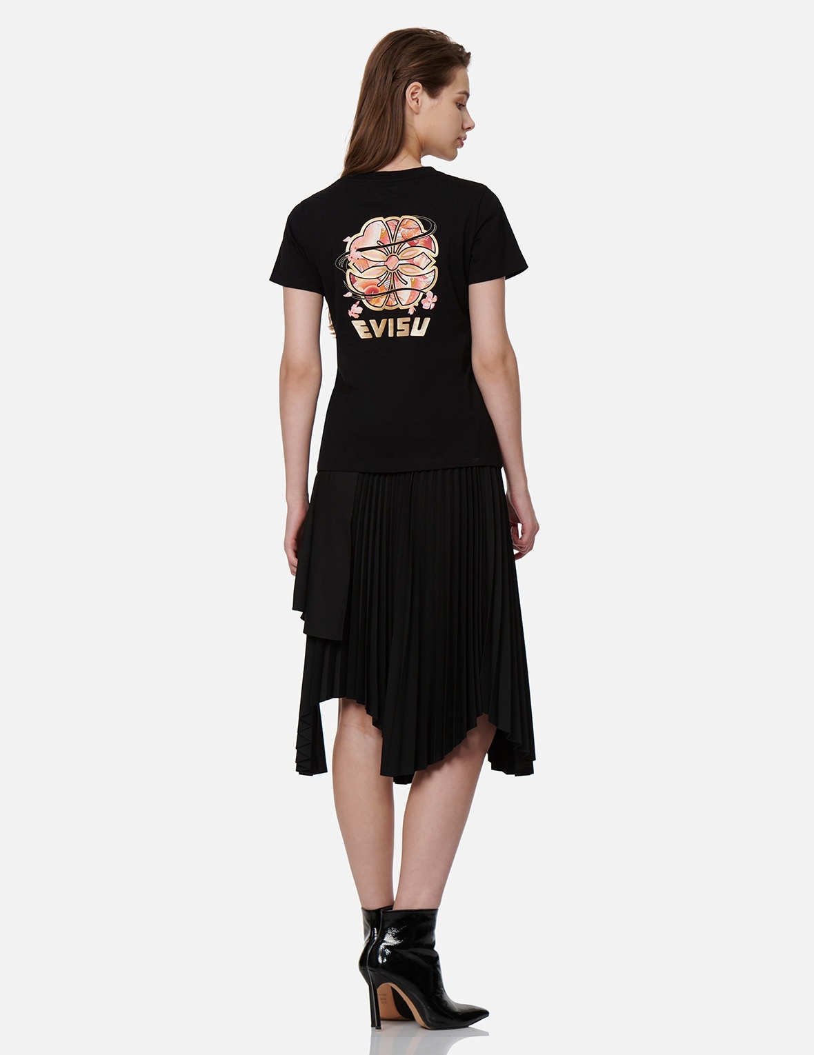 WAVE-PATTERN KAMON PRINT T-SHIRT - 3