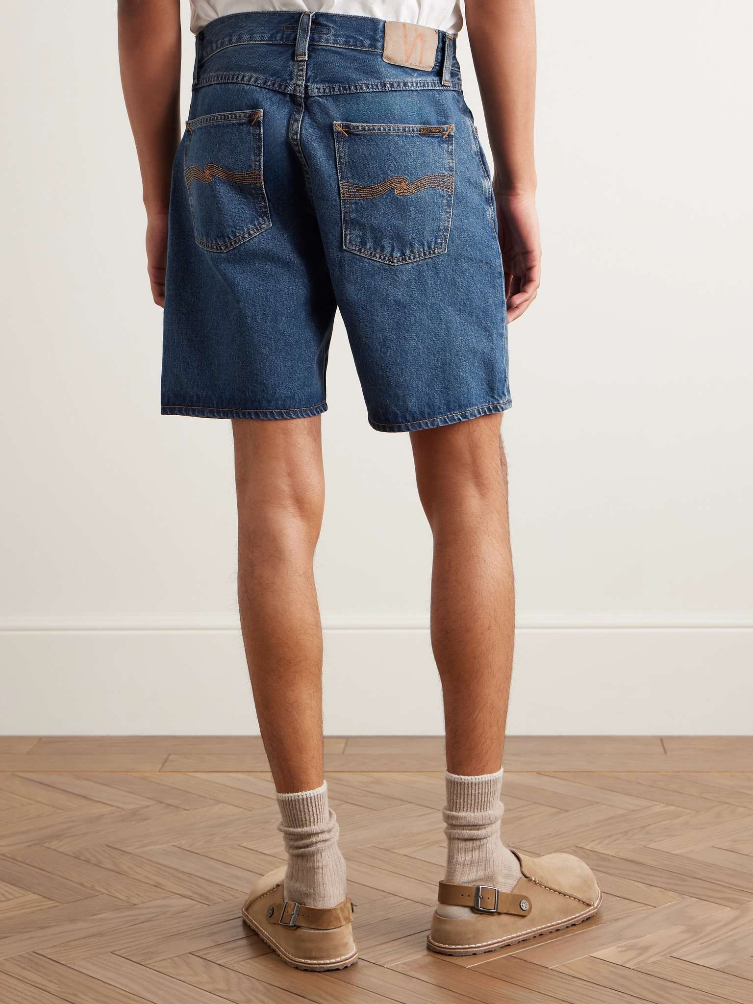 Seth Straight-Leg Stone-Washed Organic Denim Shorts - 4