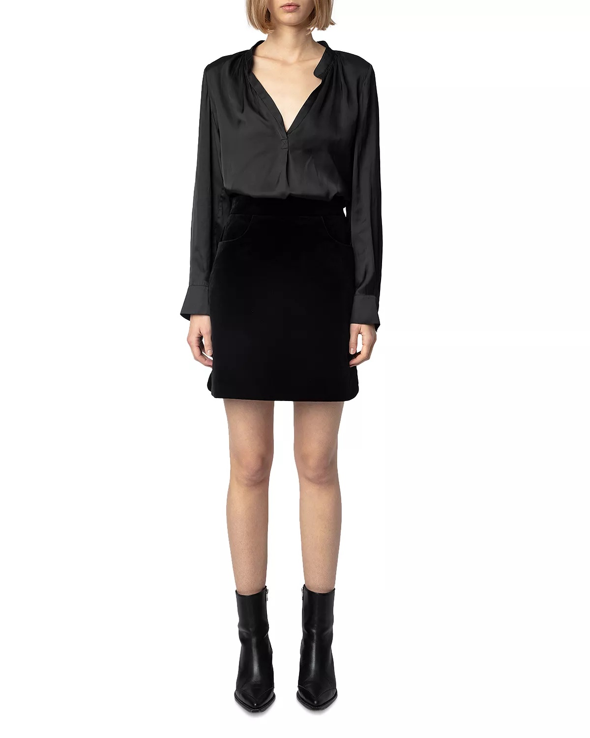 Jinette Velvet Mini Skirt - 2