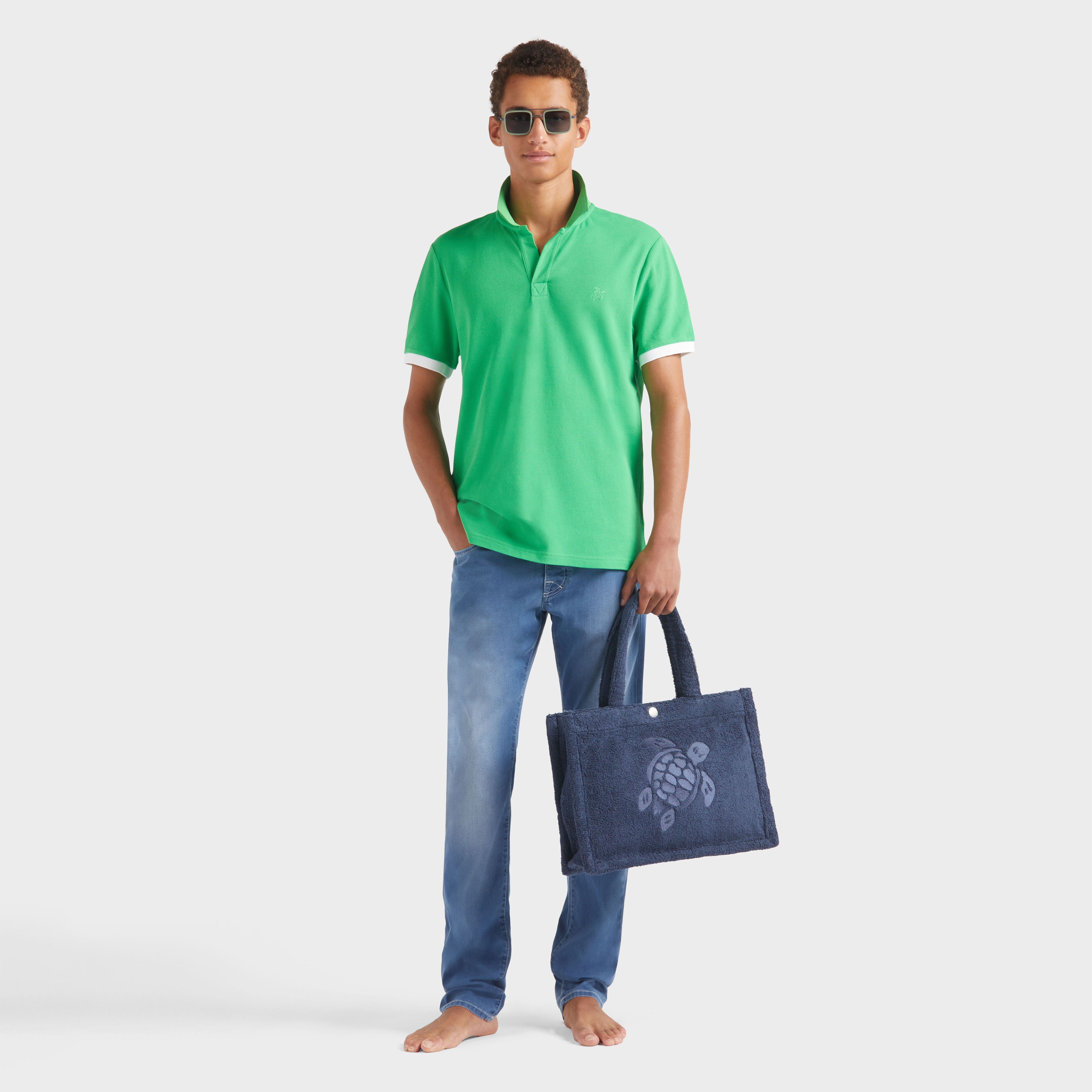 Men Cotton Polo Solid - 5