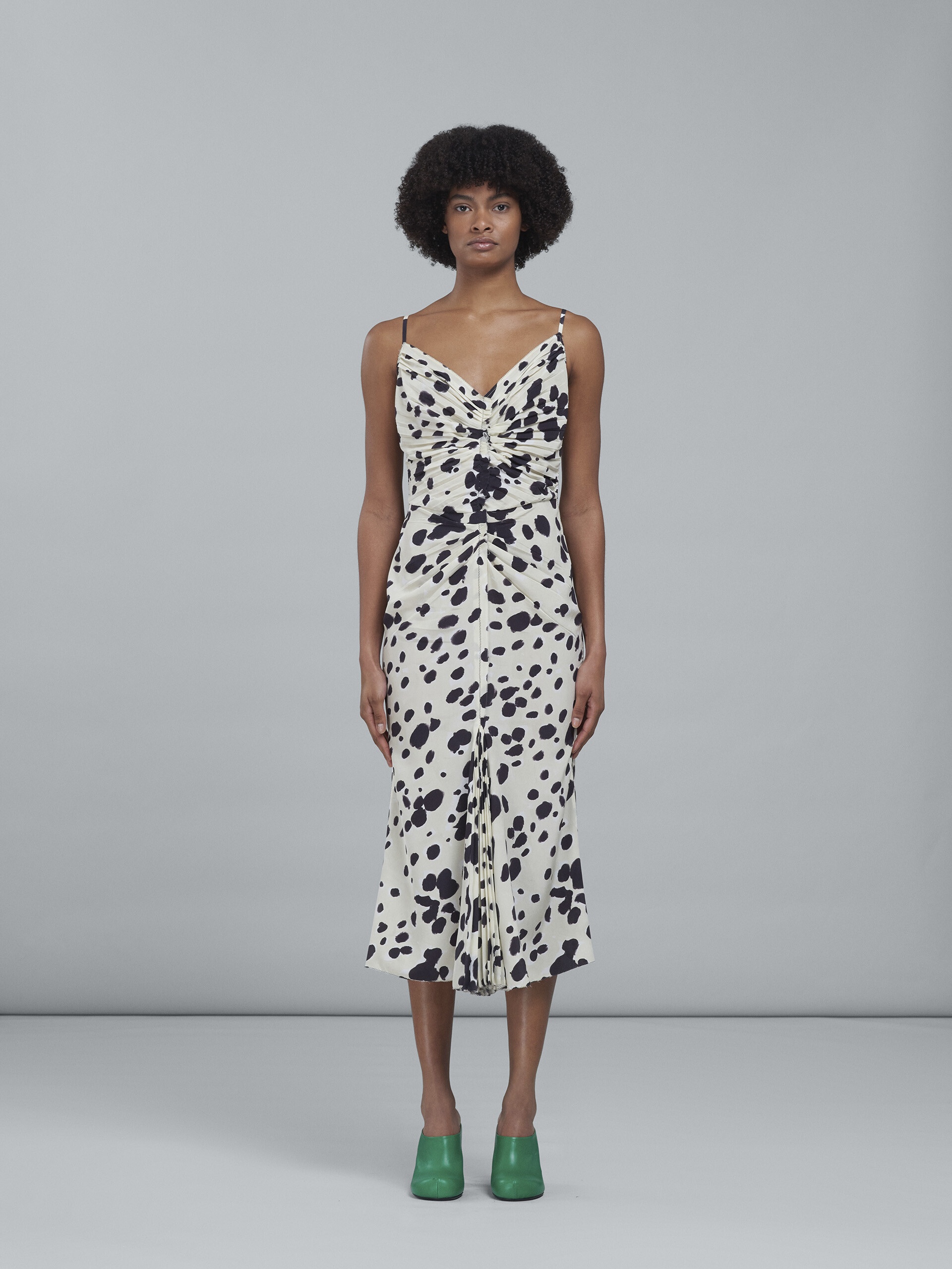 POP DOTS PRINT SILK CRÊPE DRESS - 2