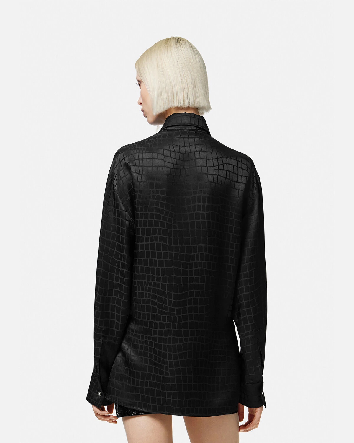 Croc-Devoré Silk Blend Shirt - 4