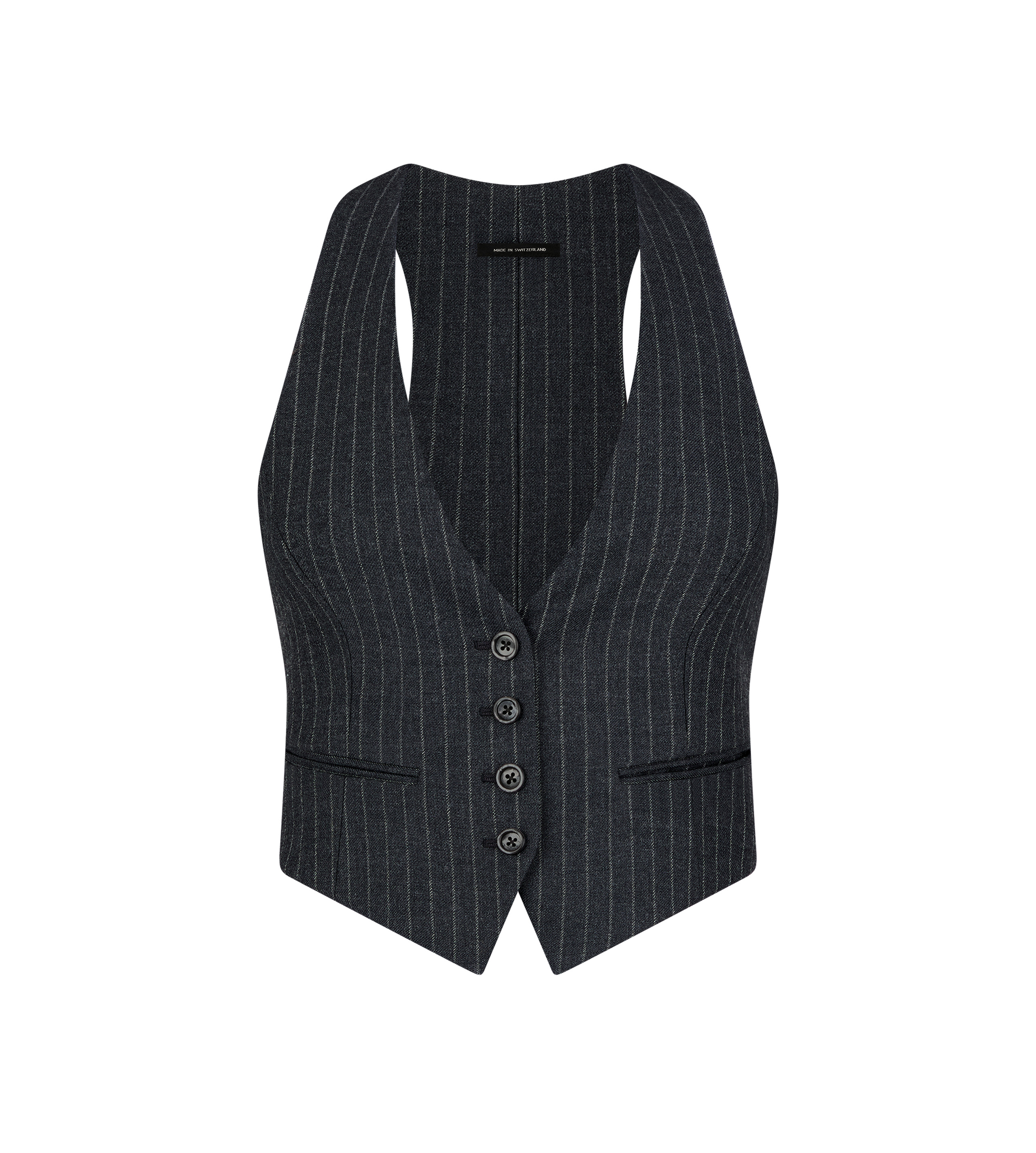 STRIPED WOOL FLANNEL WAISTCOAT - 1