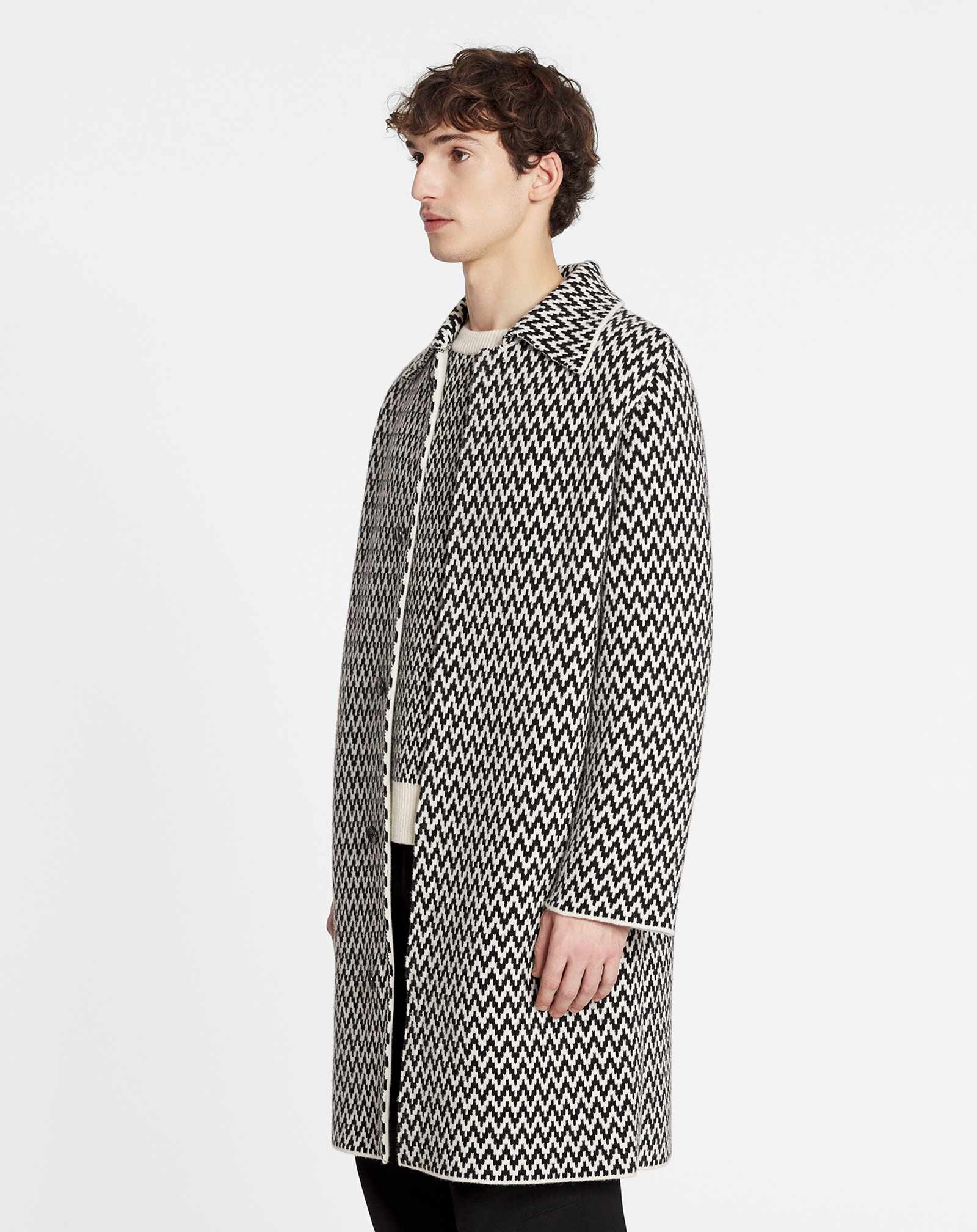 MERINO WOOL CURB HERRINGBONE COAT - 5