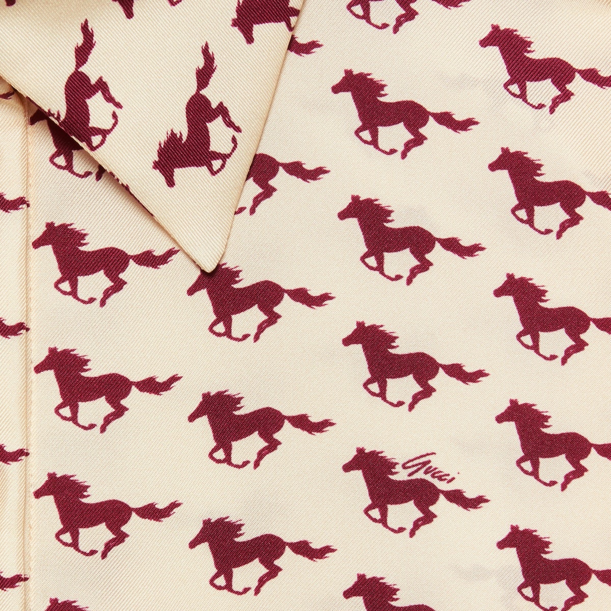 Diagonal horses print silk dress - 4