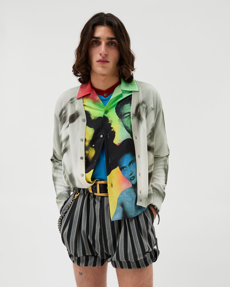 VERSACE Printed Silk Knit Cardigan outlook