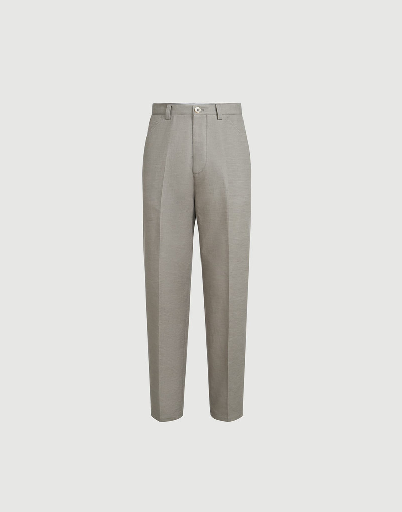 Cotton and linen panama trousers 1