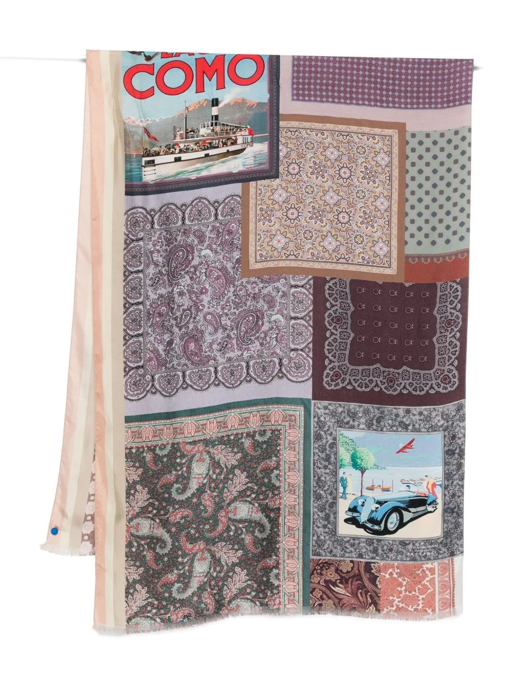 Lago di Como silk printed scarf - 1