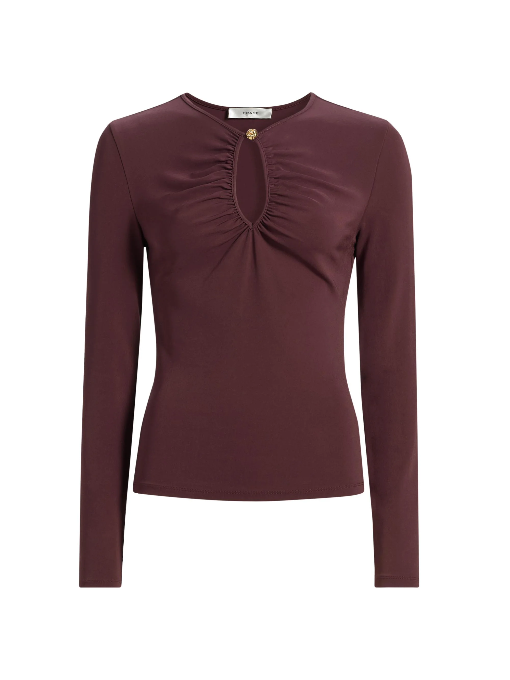 Women's The Keyhole Matte Jersey Top - Cabernet - 1