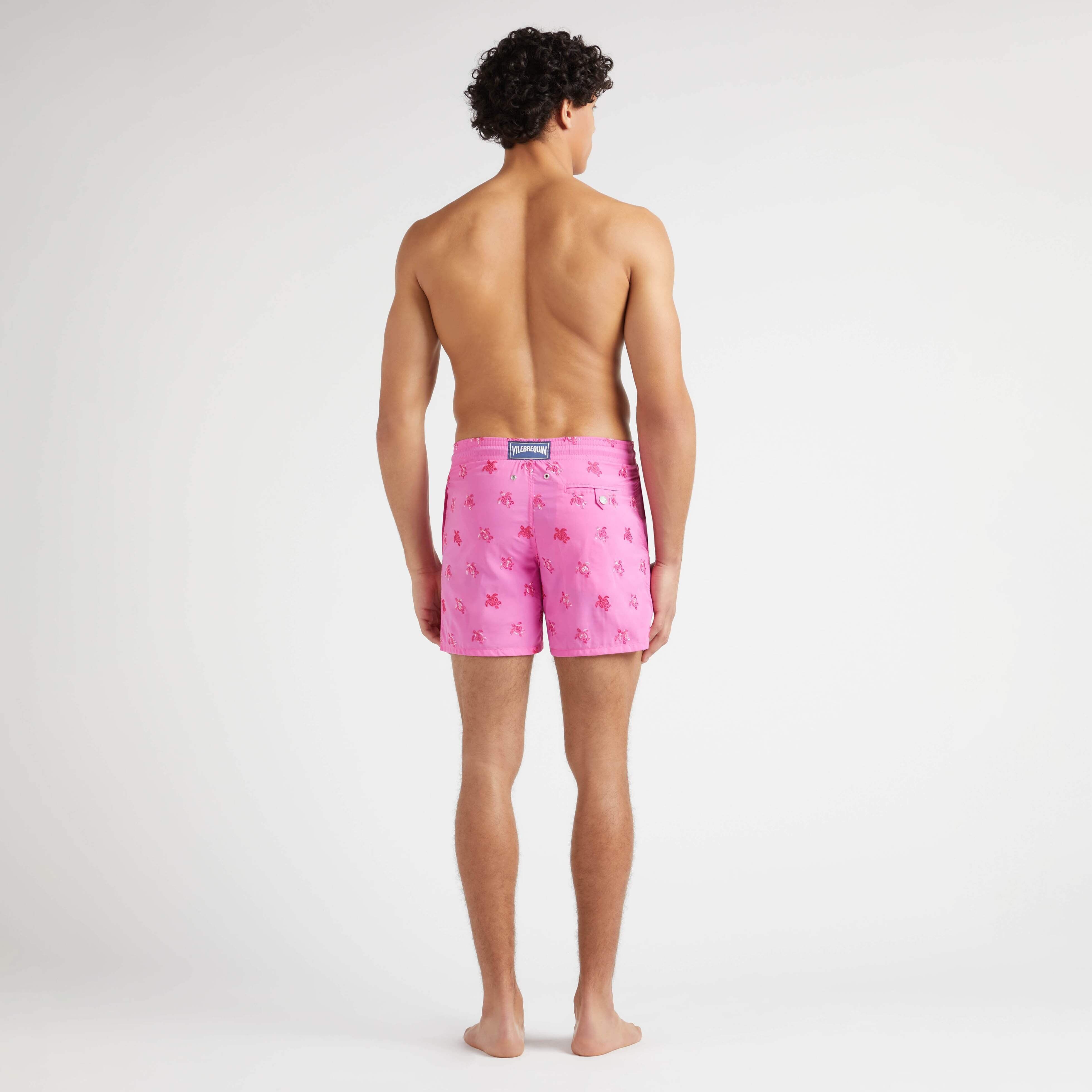 Men Swim Trunks Embroidered Micro Ronde des Tortues Diagonale - Limited Edition - 4