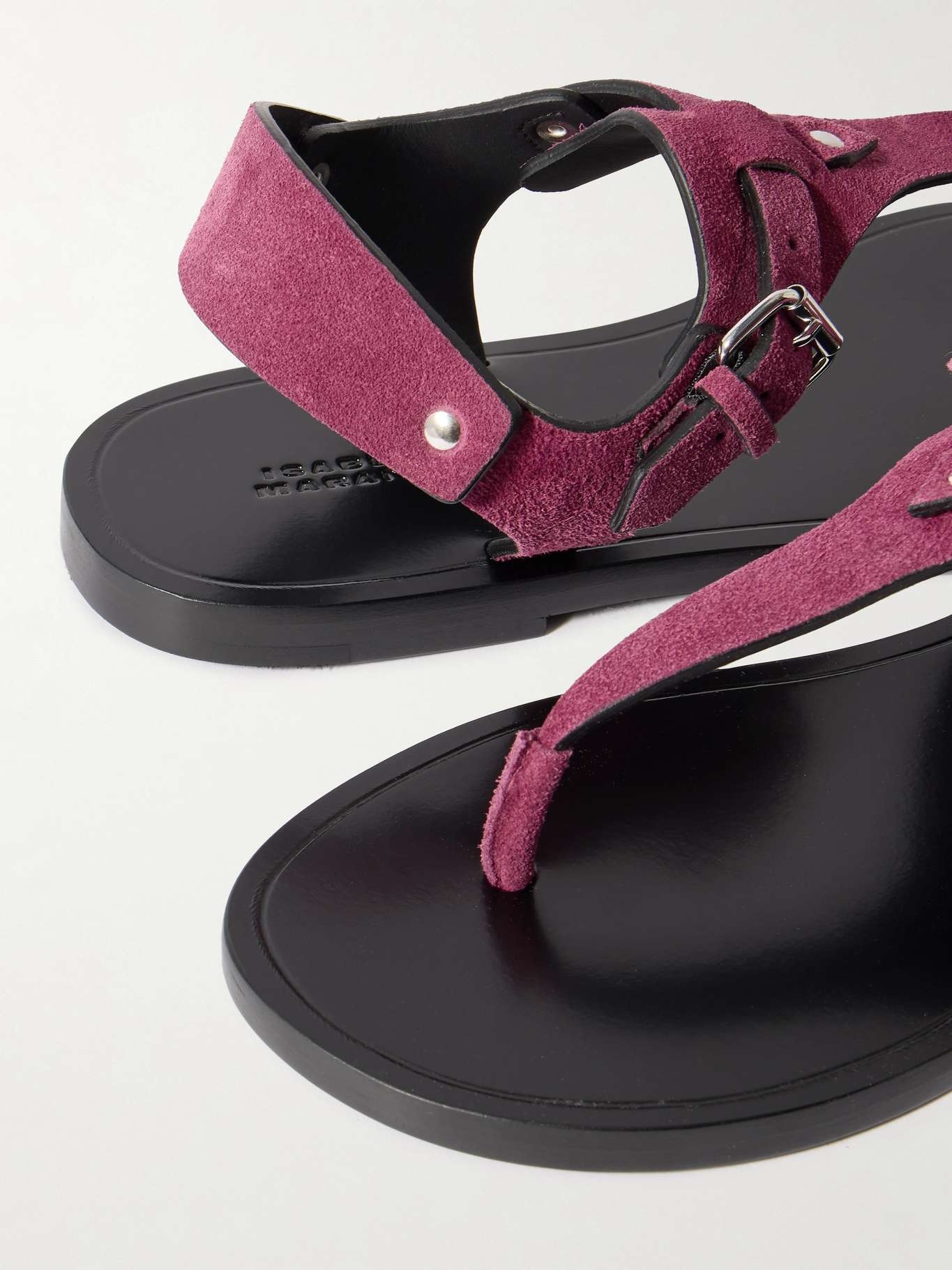 Akel embellished suede sandals Plum - 4