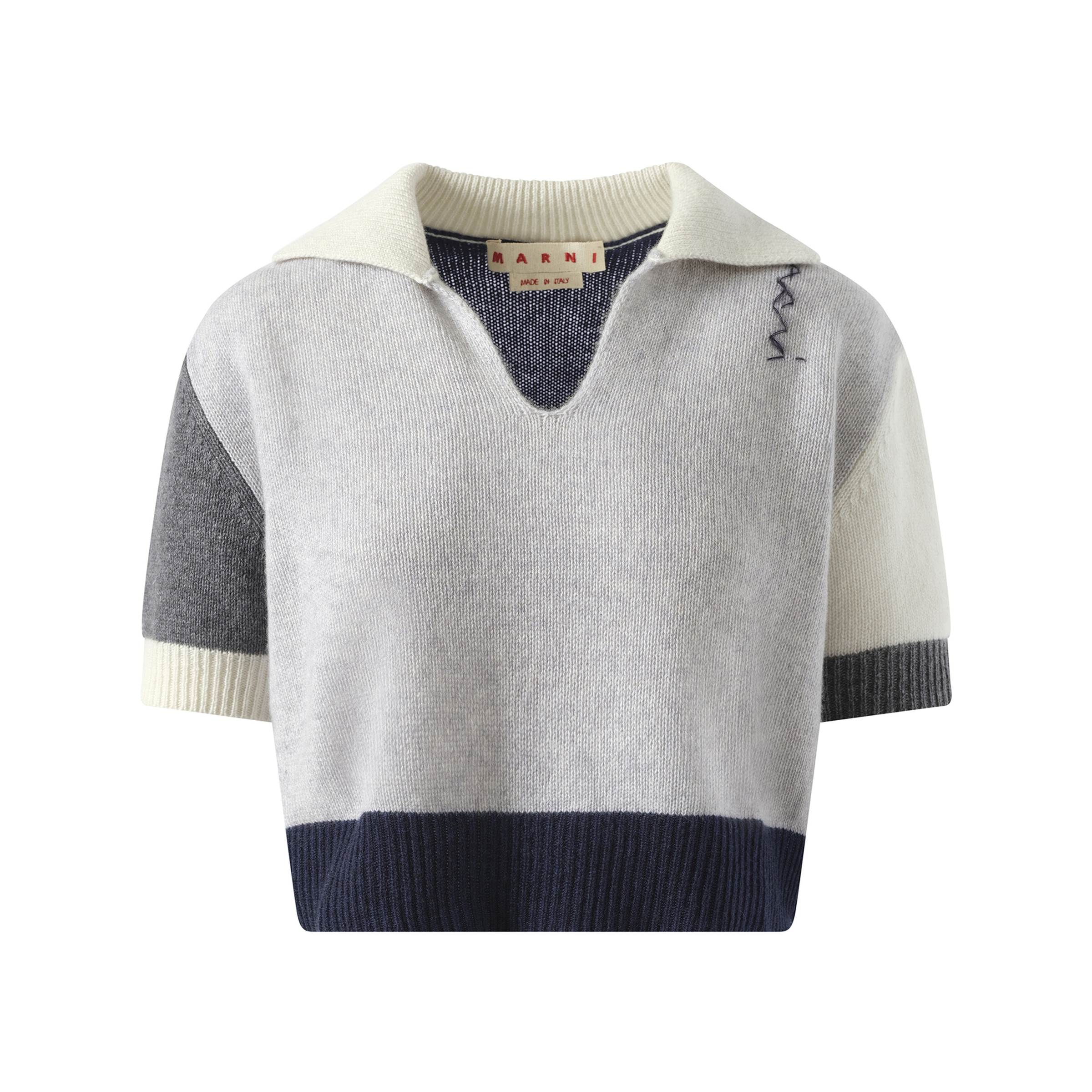 V Neck Boxy Sweater in Sodium - 2