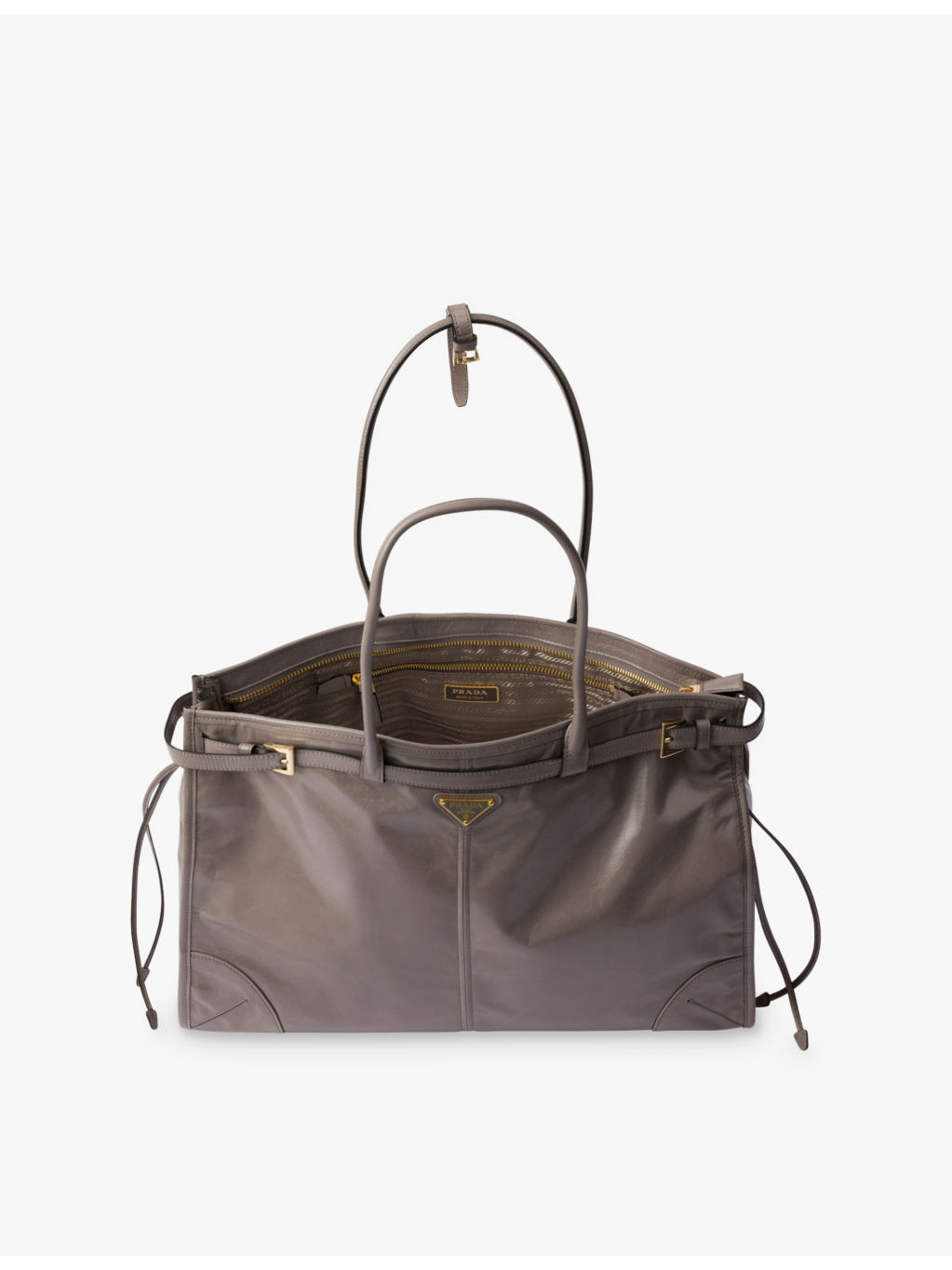 Brand-plaque large leather shoulder bag - 4