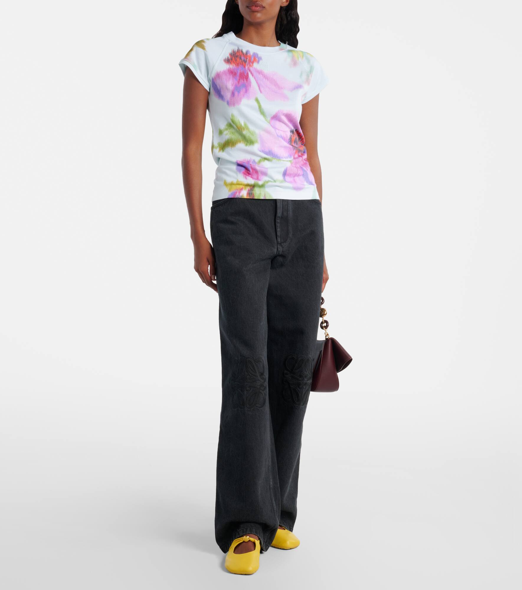 Floral cotton-blend T-shirt - 6