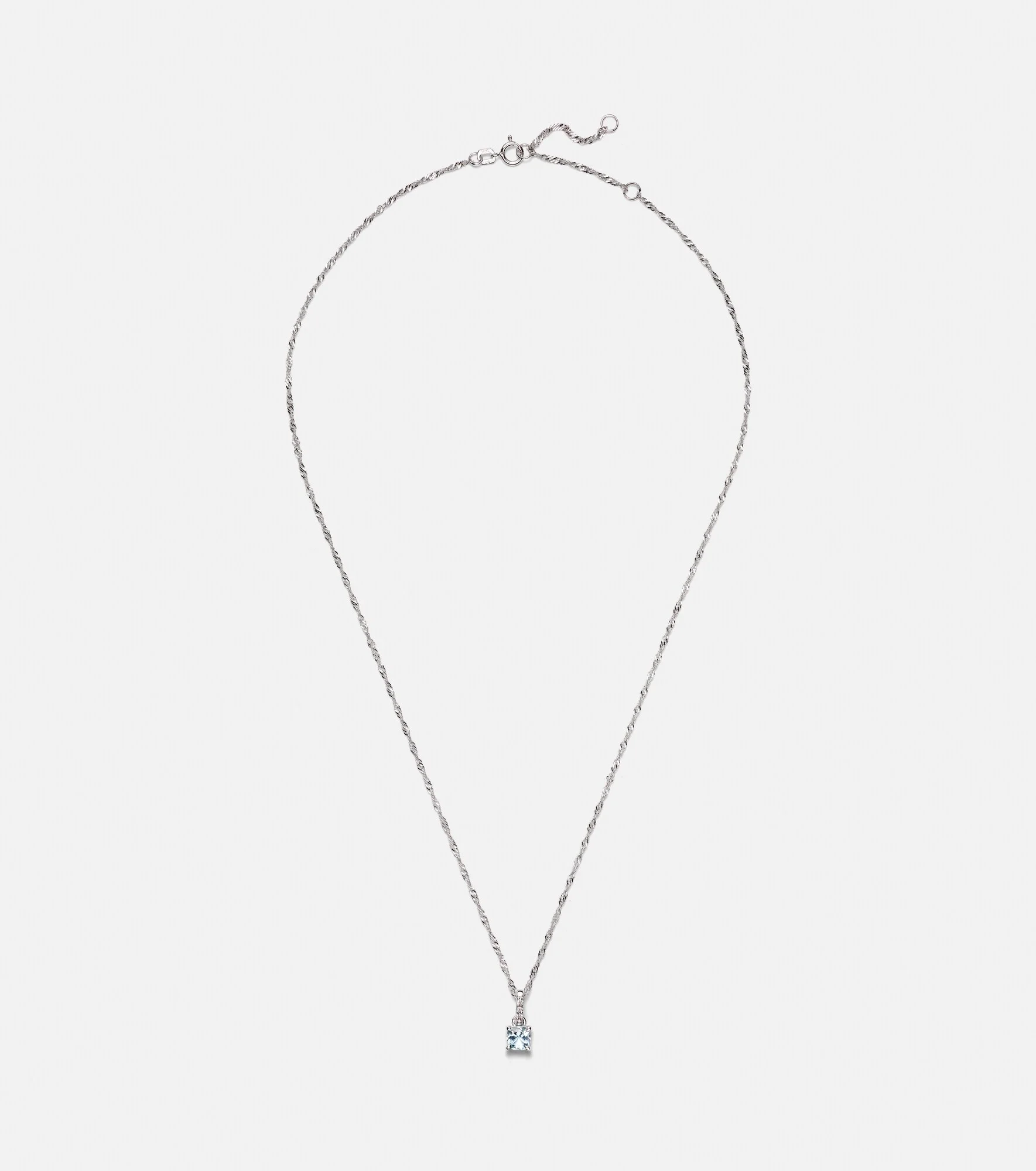 Le Bleu 14kt white gold necklace with diamonds and aquamarine - 1
