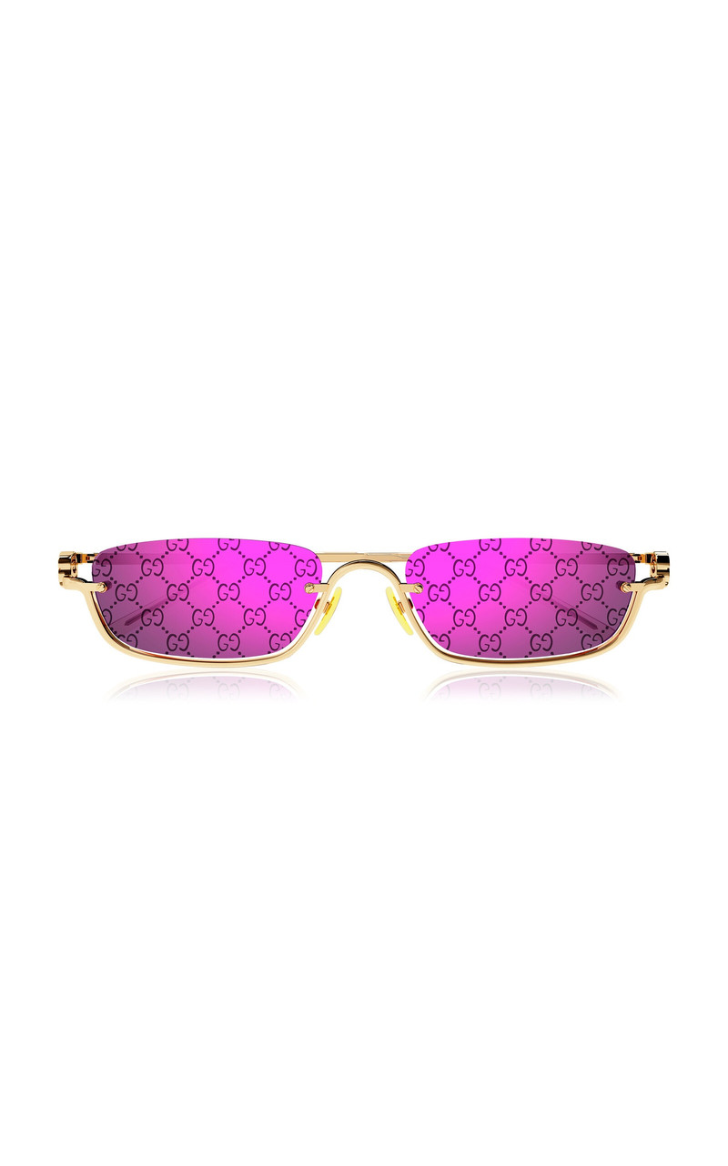 Logo Square-Frame Metal Sunglasses purple - 1