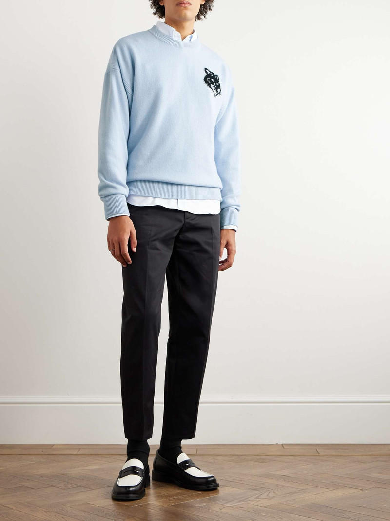Maison Kitsuné Logo-Intarsia Wool Sweater outlook