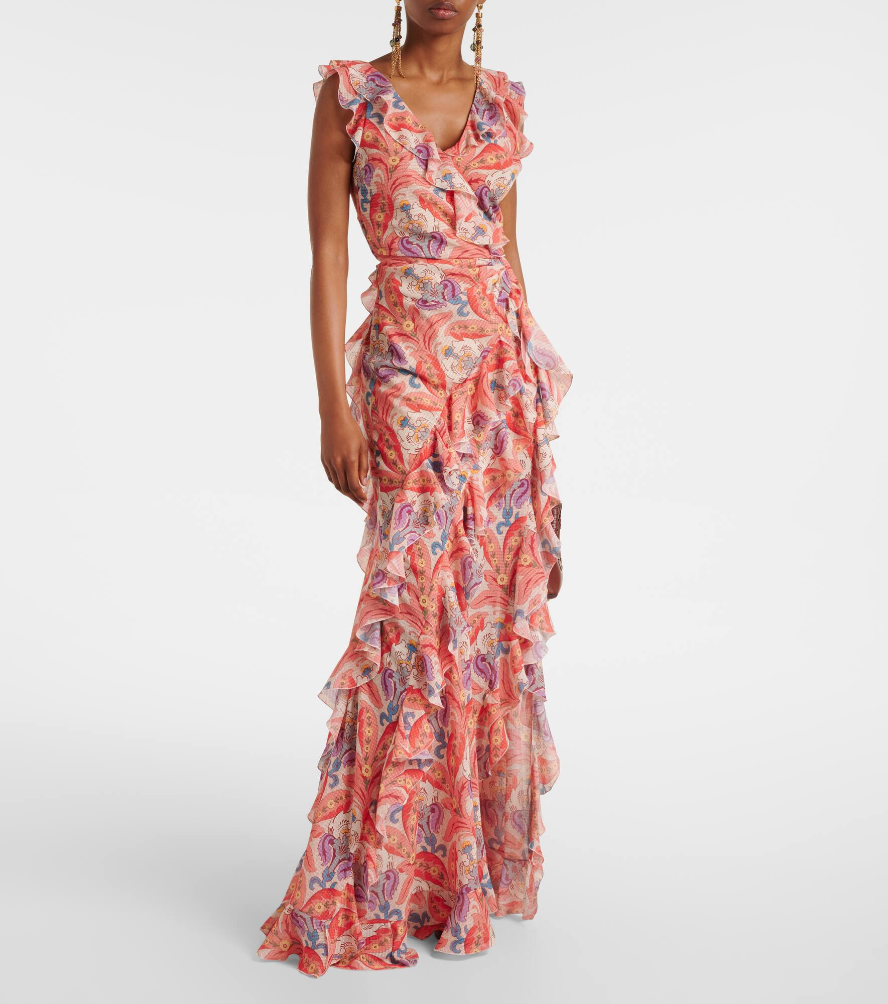 Paisley ruffled maxi dress - 2