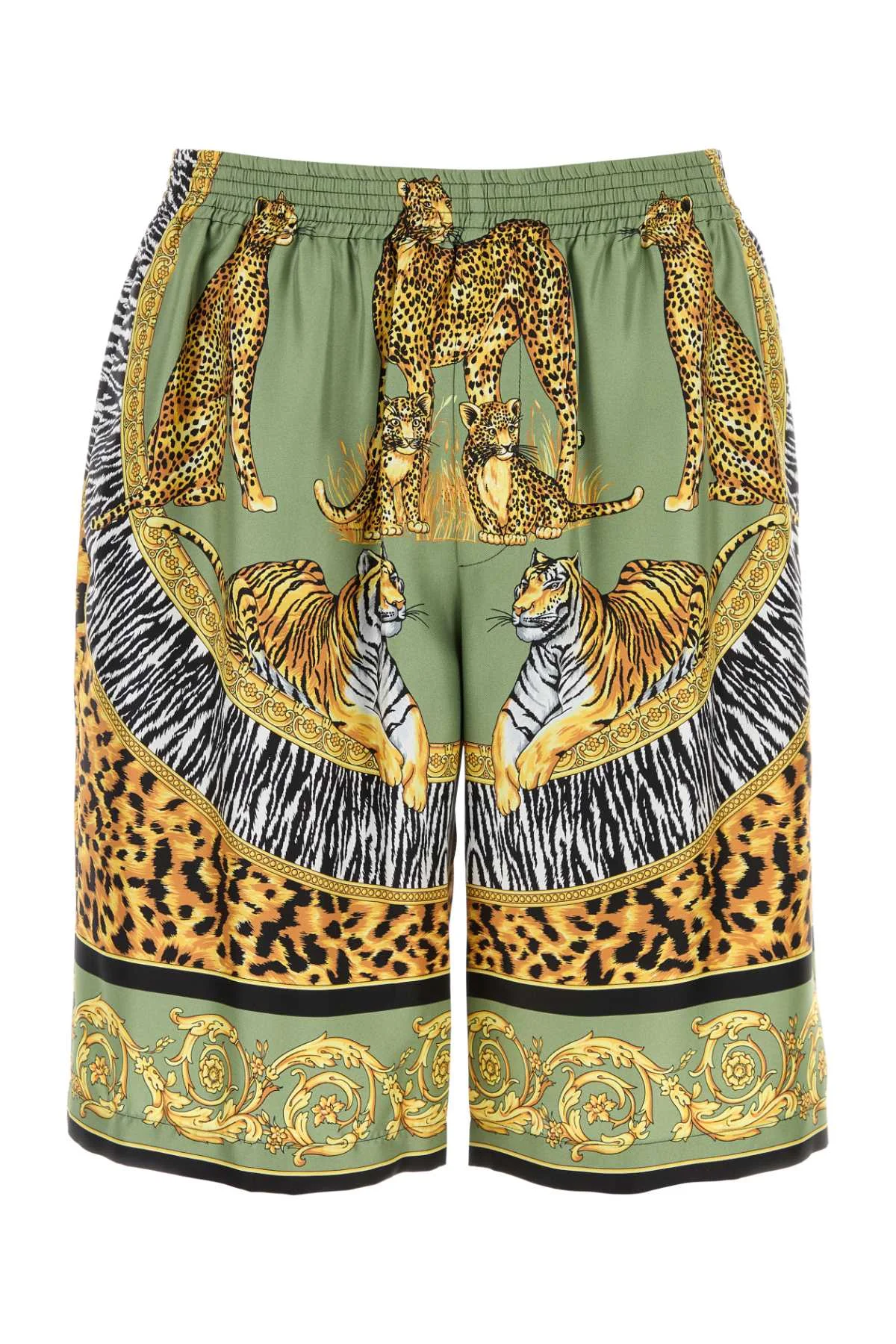 Versace Men Printed Silk Bermuda Shorts - 1