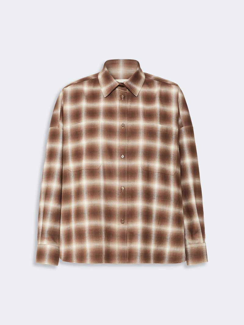 WKSFIORITO Check design cotton flannel shirt - BROWN 1