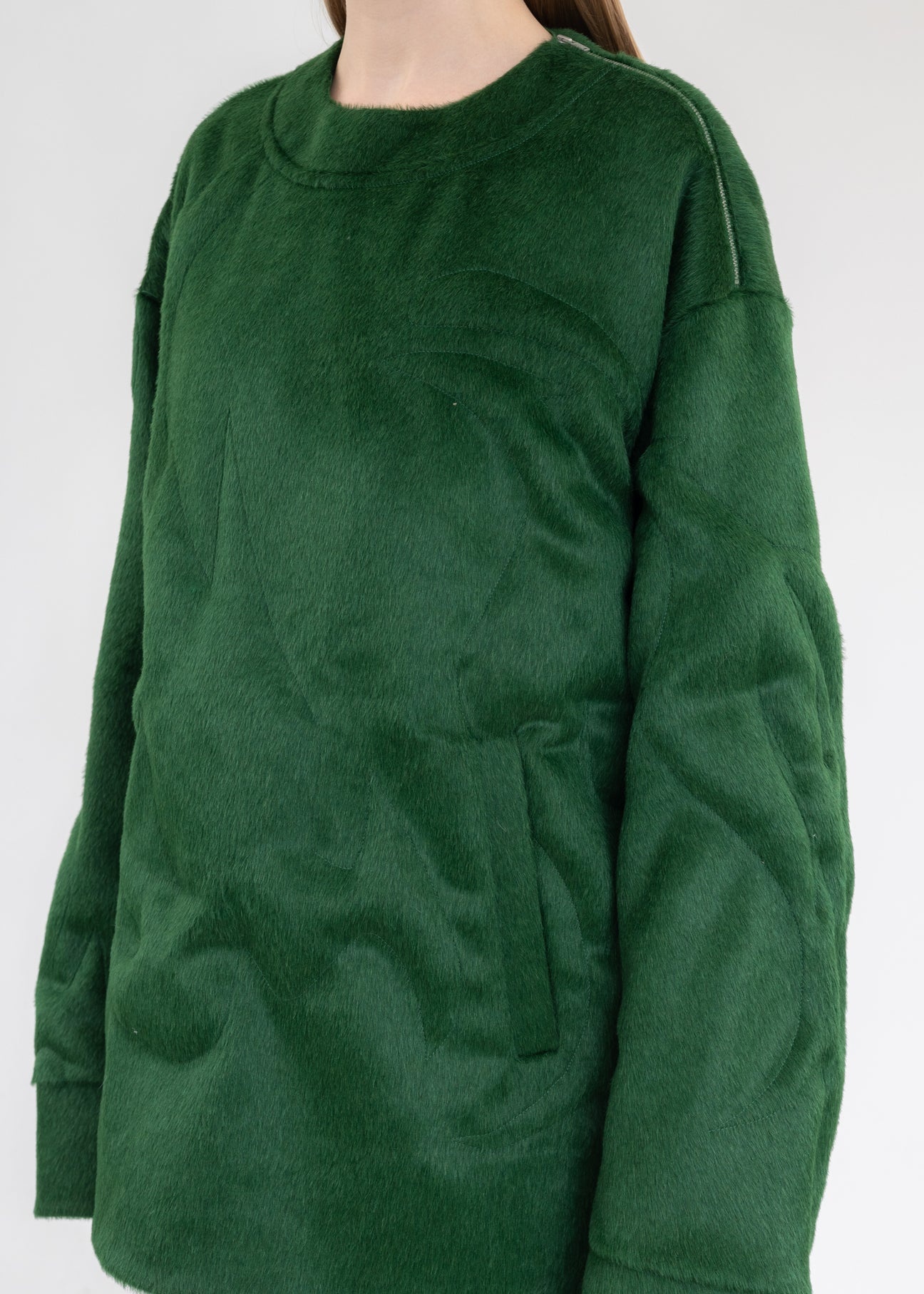 Green 3D STRUCTURE SWEATER - 4