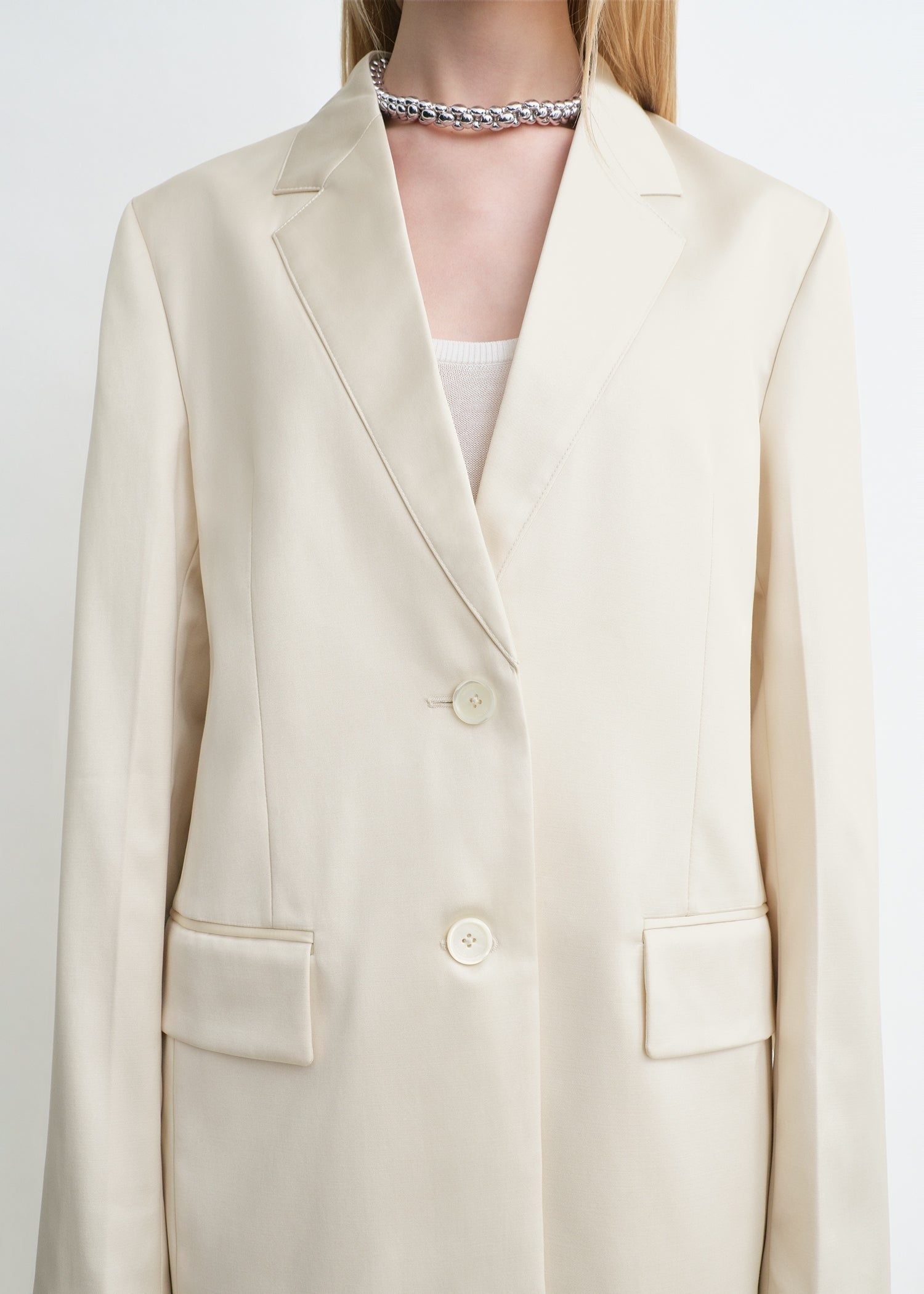 Stitch lapel jacket ecru - 5